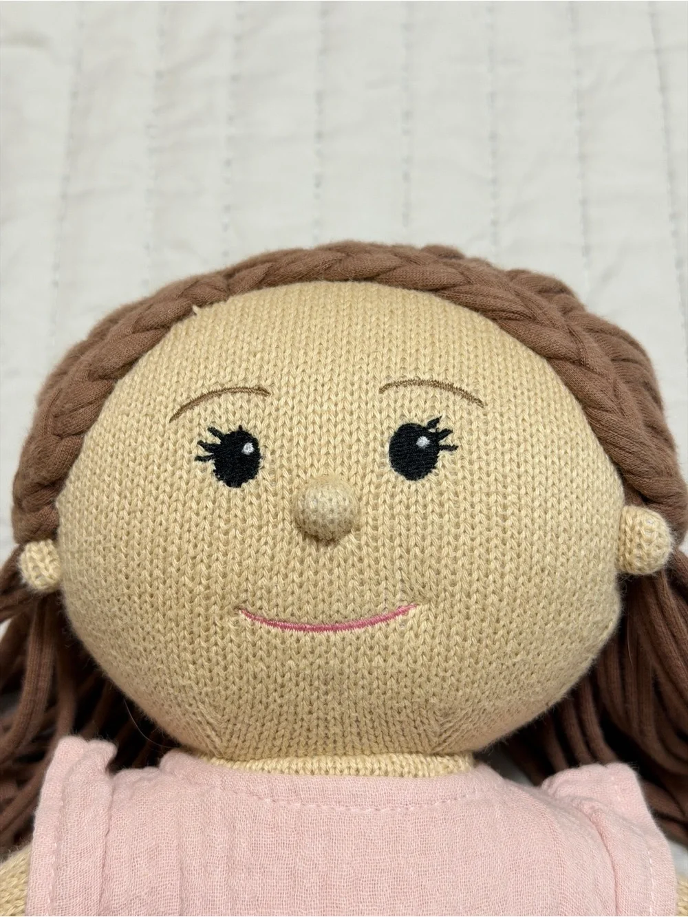 The Clementine Collective Clara Knitted Rag Doll 16” Blush Dress Poppie Toys